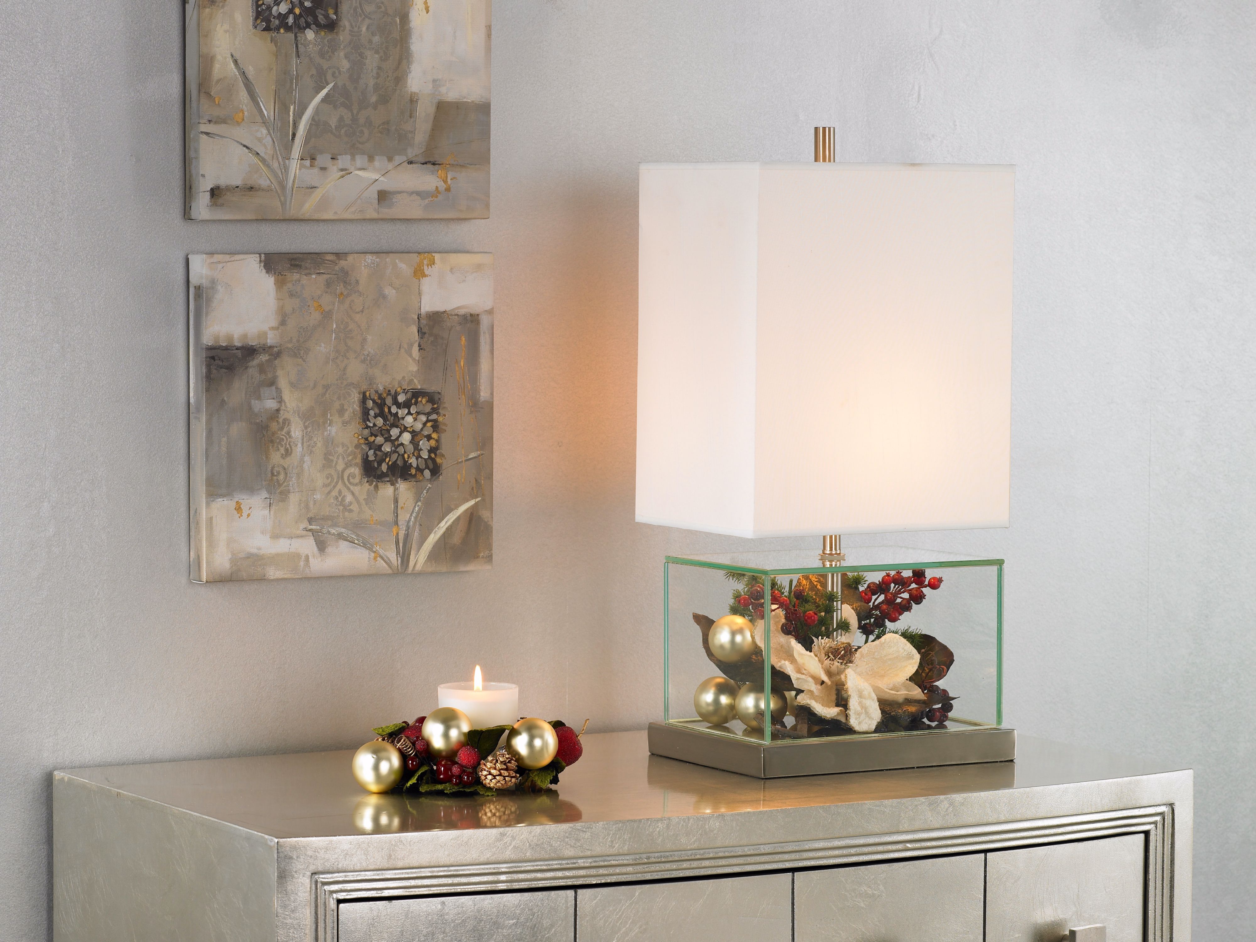 Holiday Fillable Glass Lamp