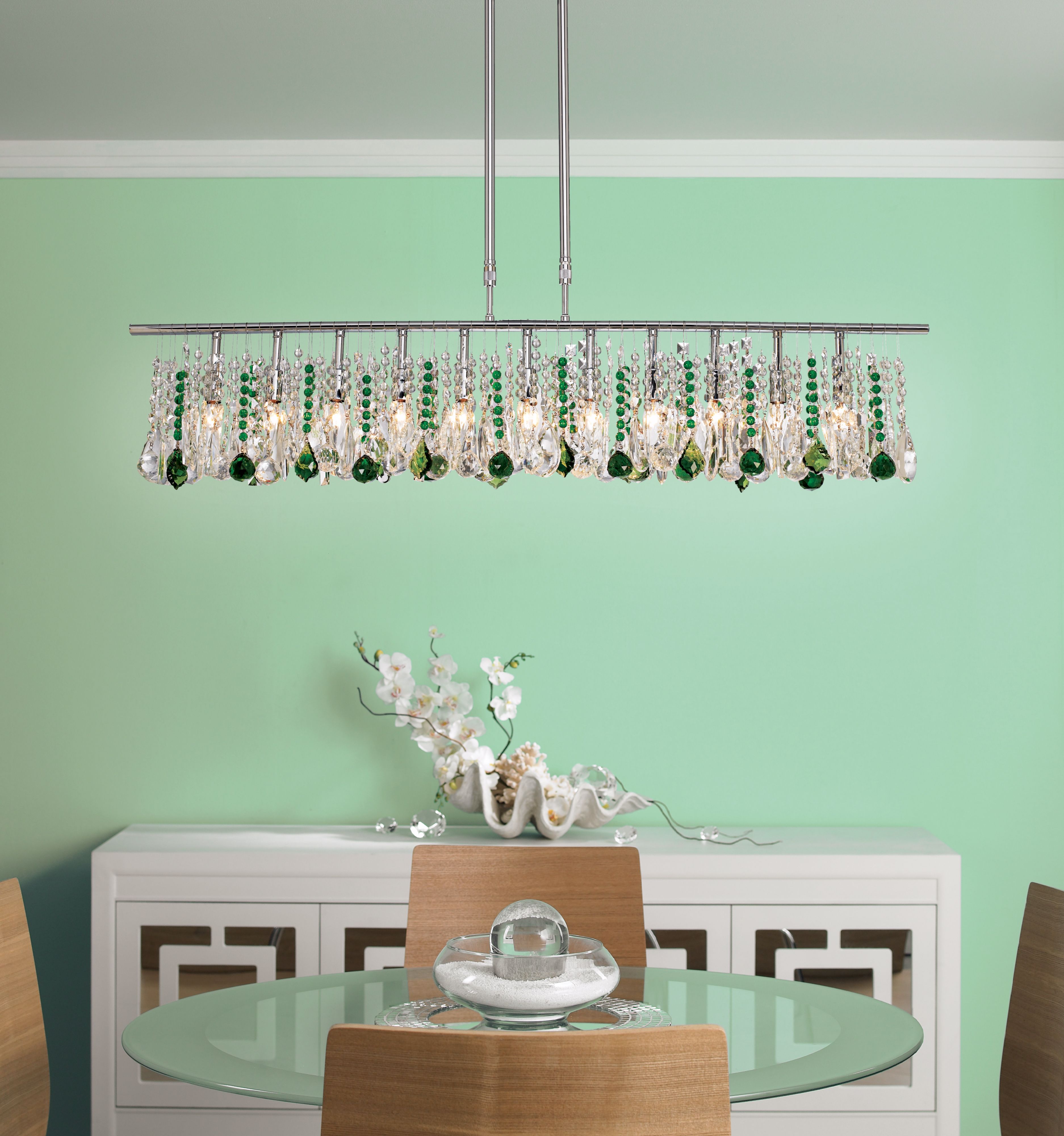 Transitional dining room decor.