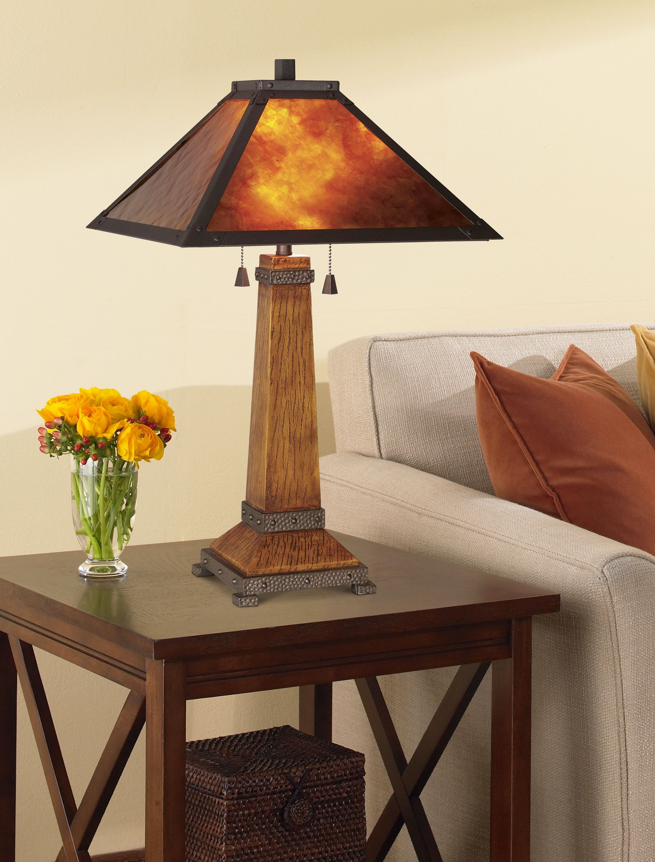 Faux Bois Mission Table Lamp