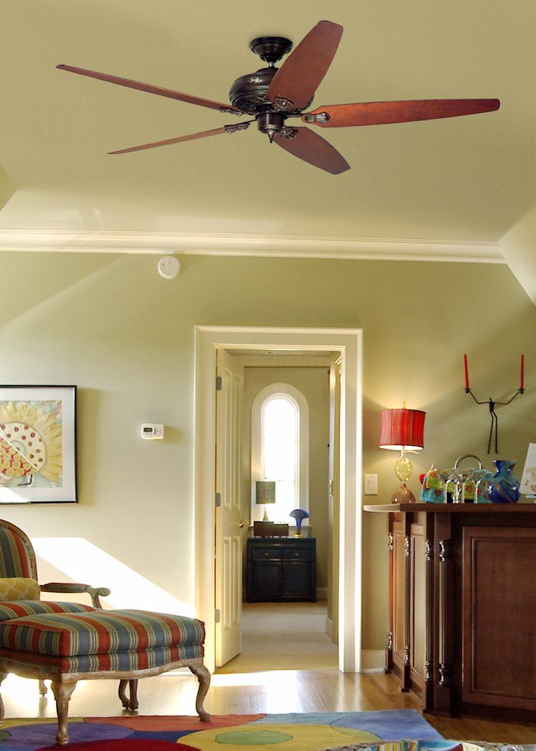 72" Hunter Fellini Cocoa Ceiling Fan in scene