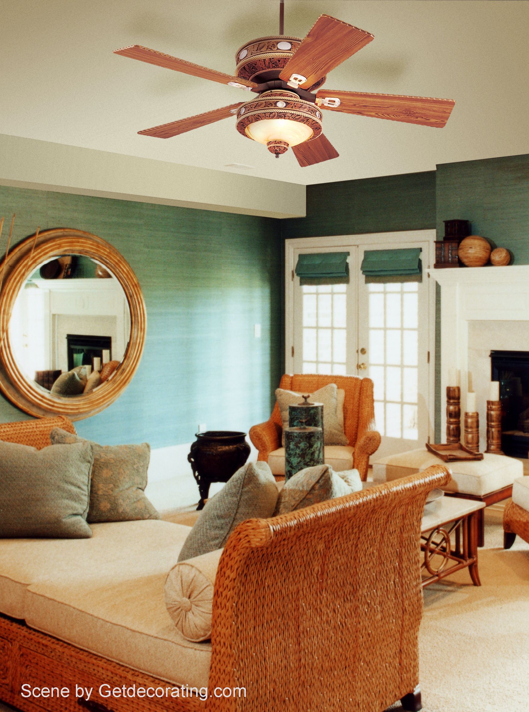 Rustic yet refined defines this transitional bedroom.