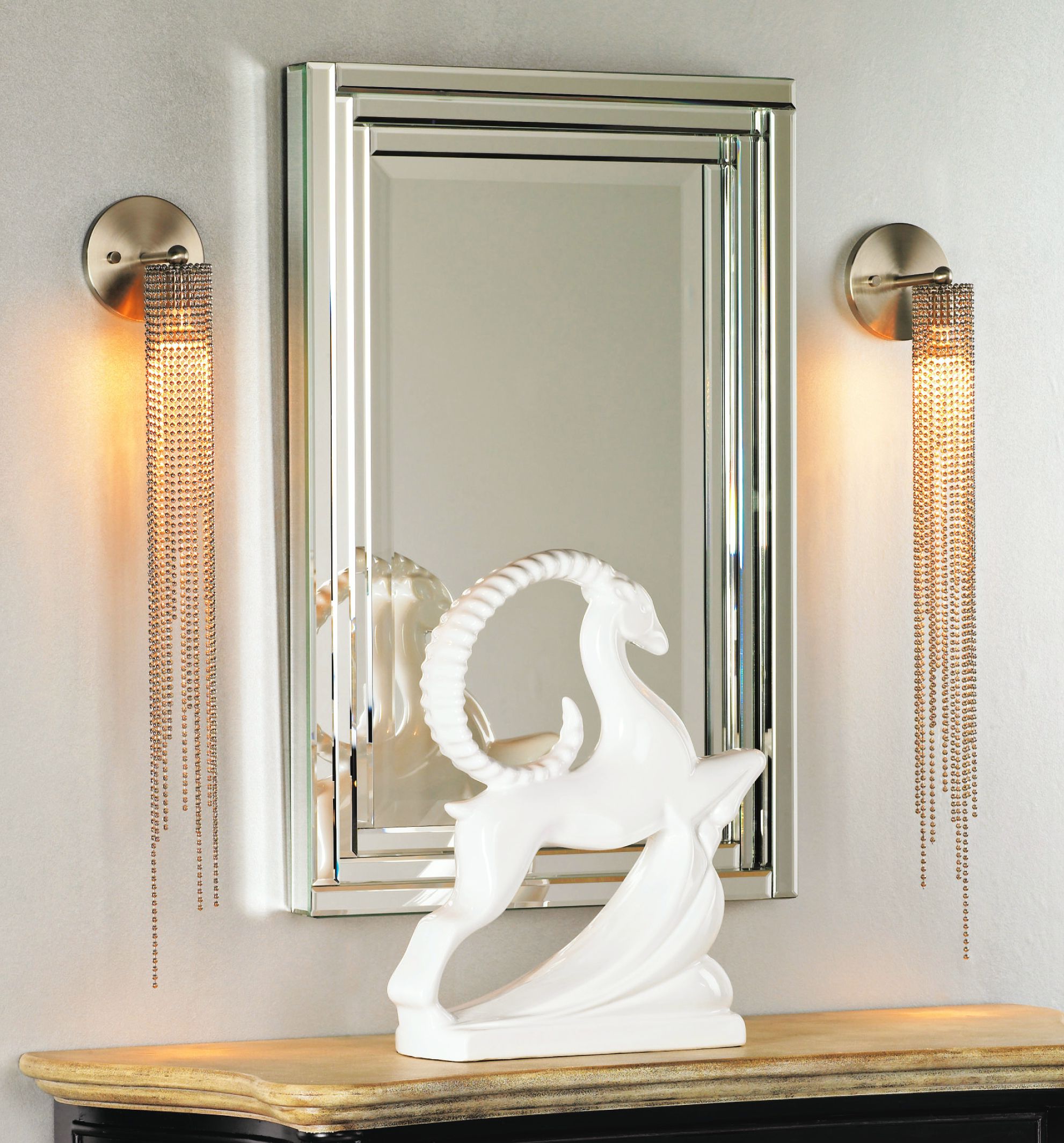 This contemporary hallway dazzles with Hollywood glam details!