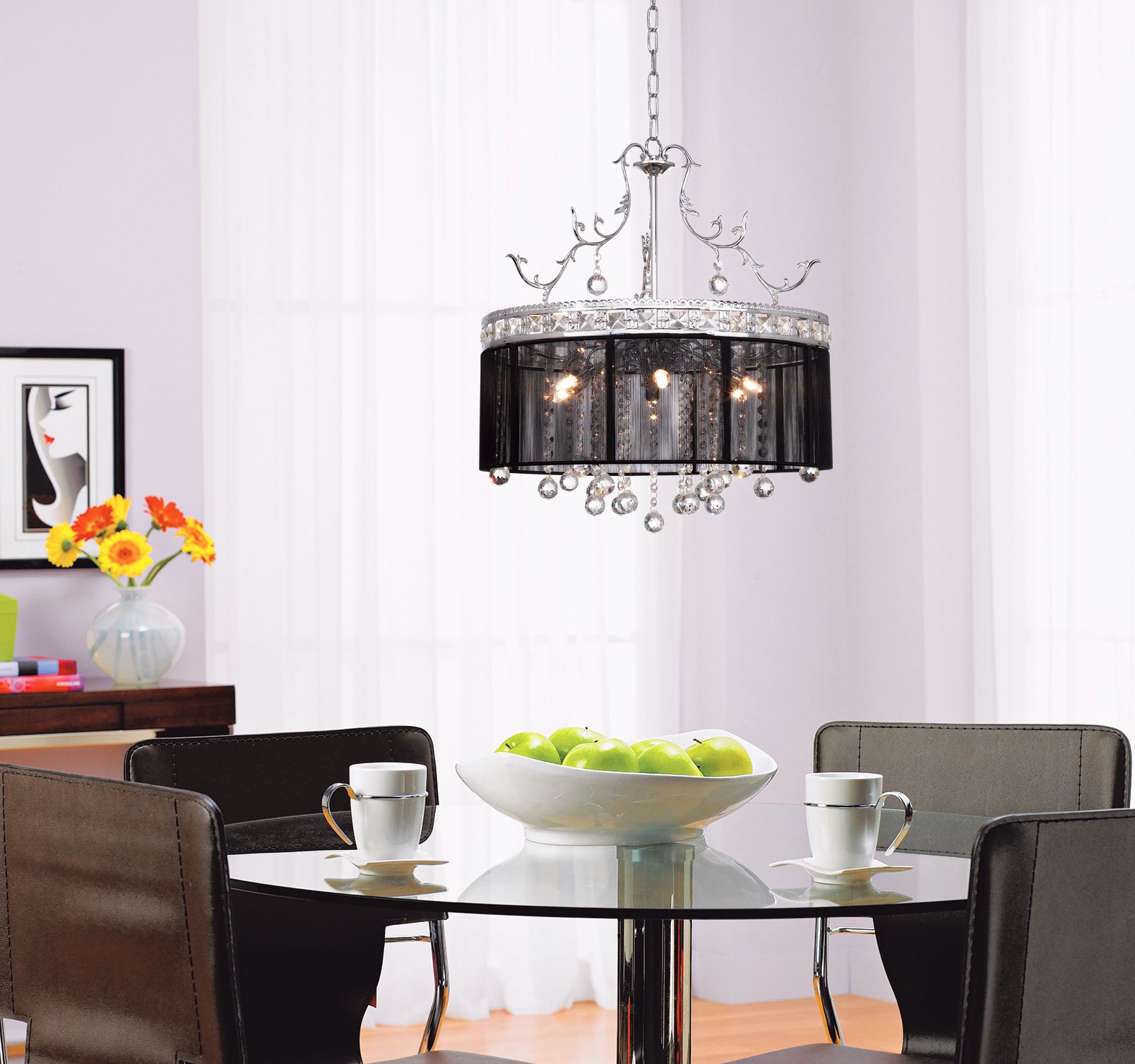 A Remodeled Kitchen Area with Hanging Pendant