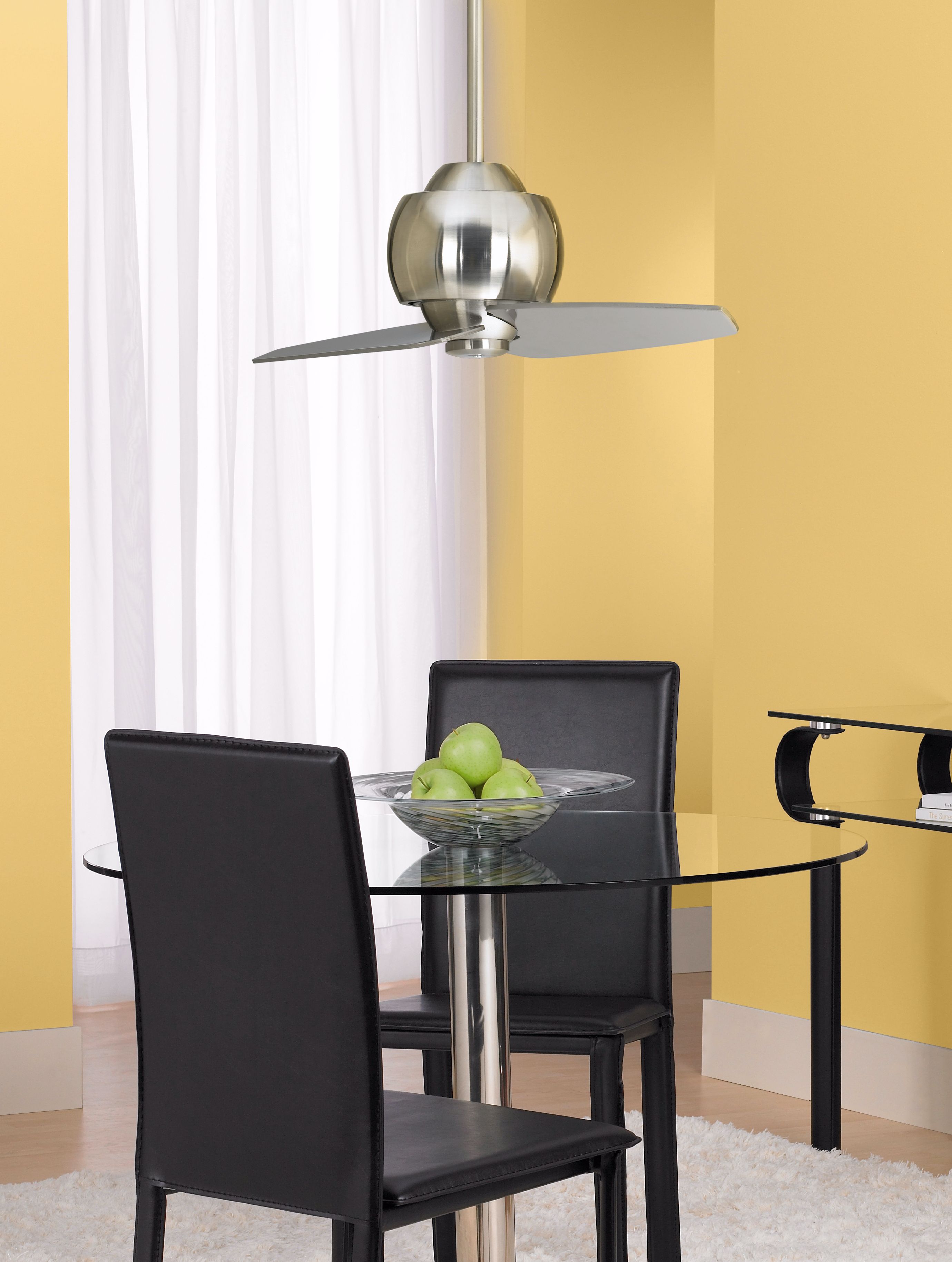 30" Entity Brushed Nickel Damp Location Ceiling Fan in scene