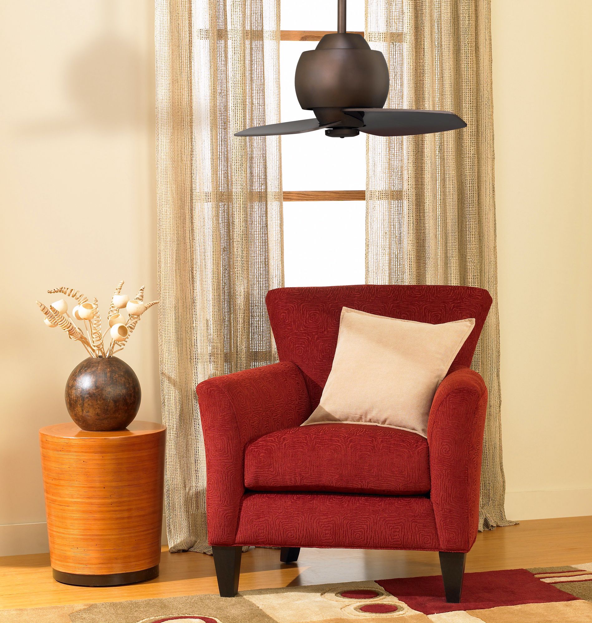 30" Entity Oil Rubbed Bronze Damp Location Ceiling Fan in scene