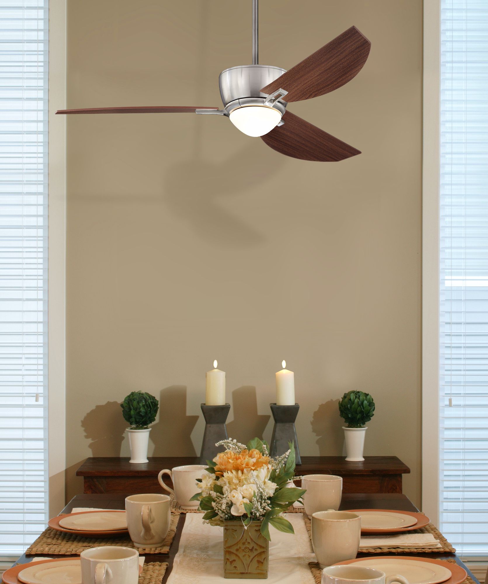 52" Casa Destiny Brushed Nickel Ceiling Fan in scene