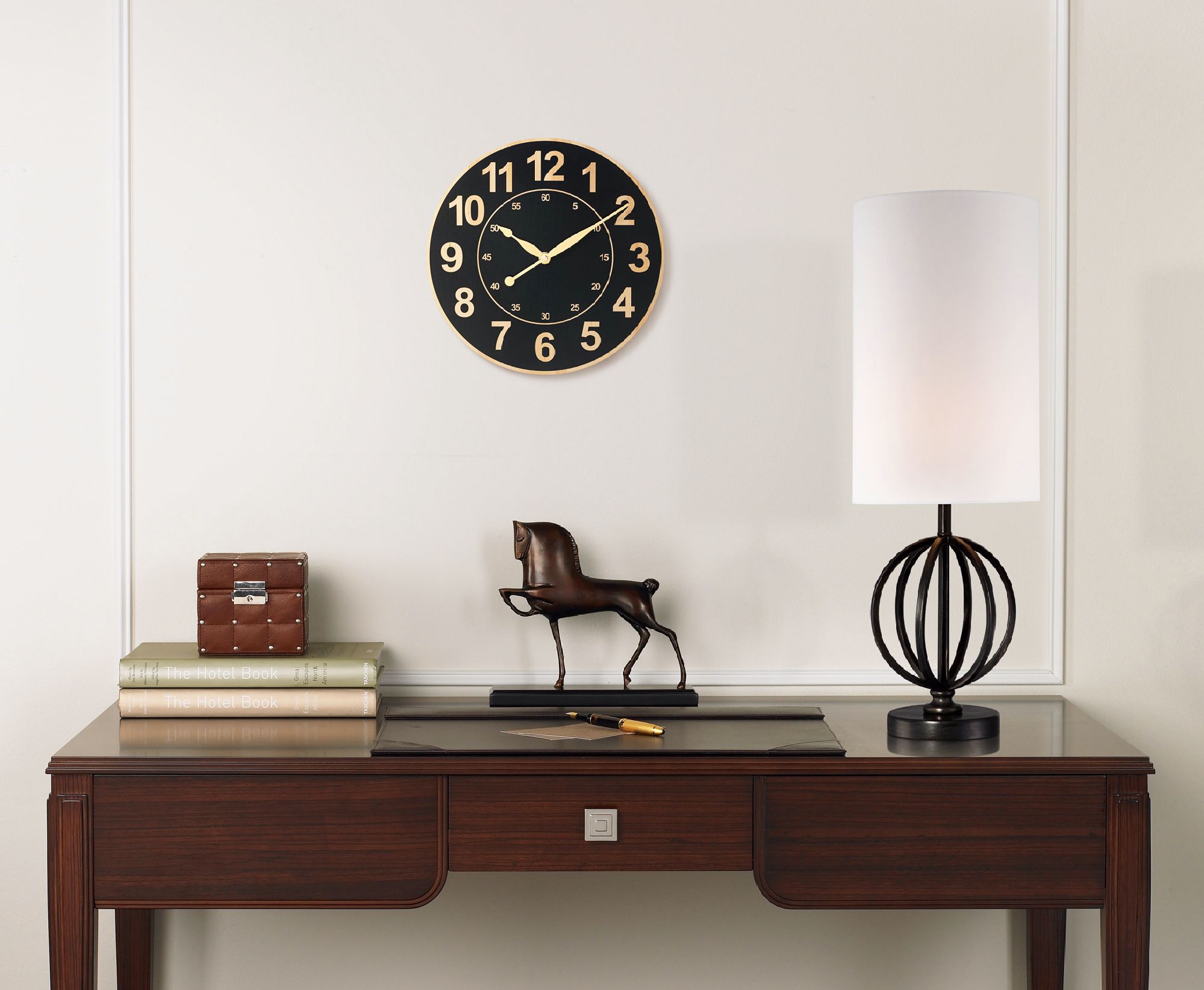 Stay on the clock in this handsome home office.