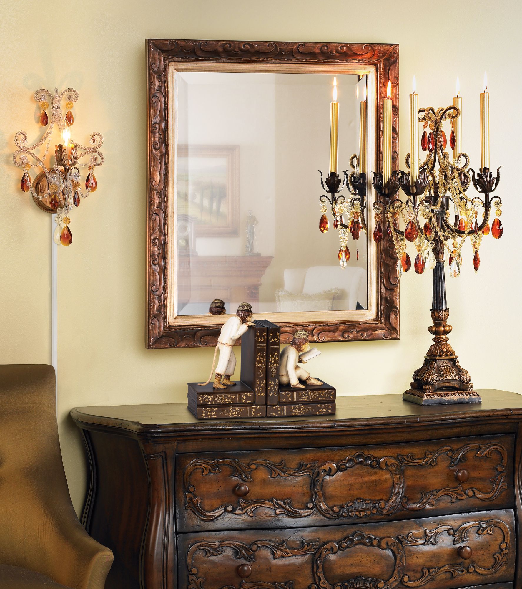 Bronze, gold, and brown is a rich traditional color palette.