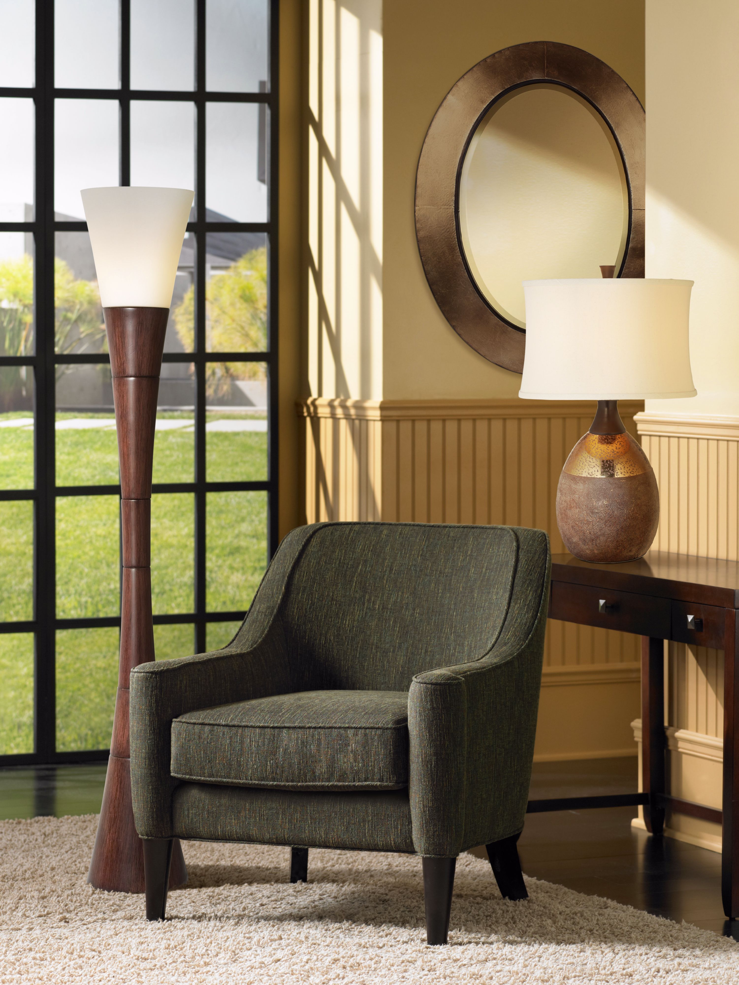 Modern lines and natural colors inspire a refreshing decorating idea.
