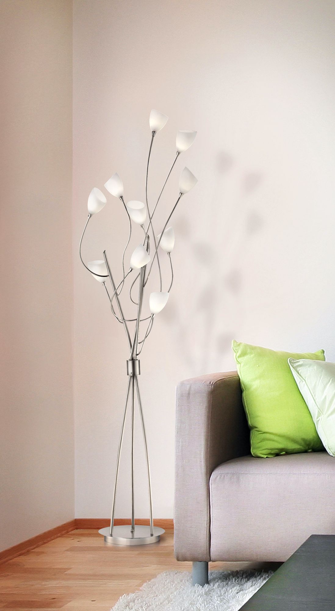 Possini Euro Design 10-Branch Light Tree Floor Lamp in scene