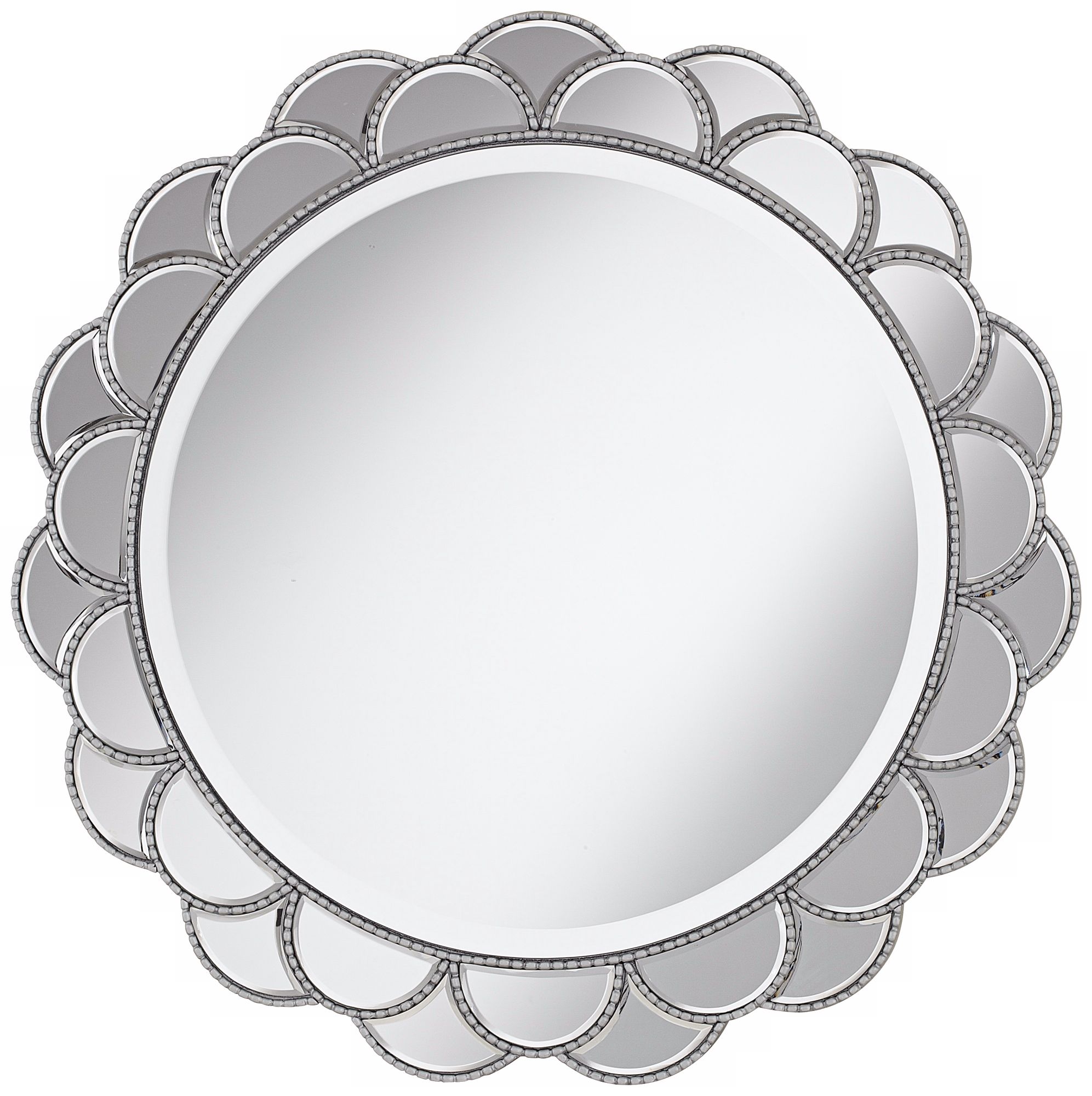 Silver Petal Sunburst 28" Wall Mirror