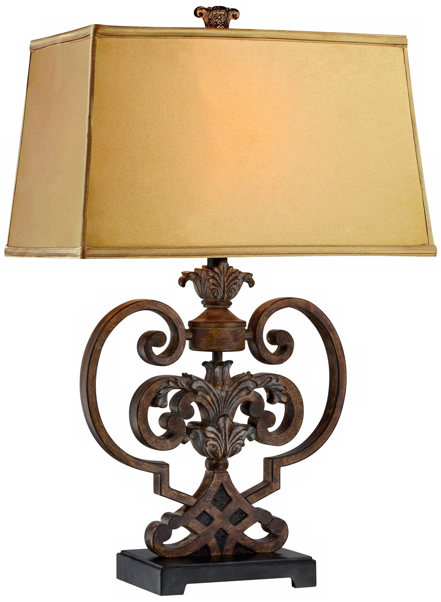 Possini Metal Scroll Heart Table Lamp