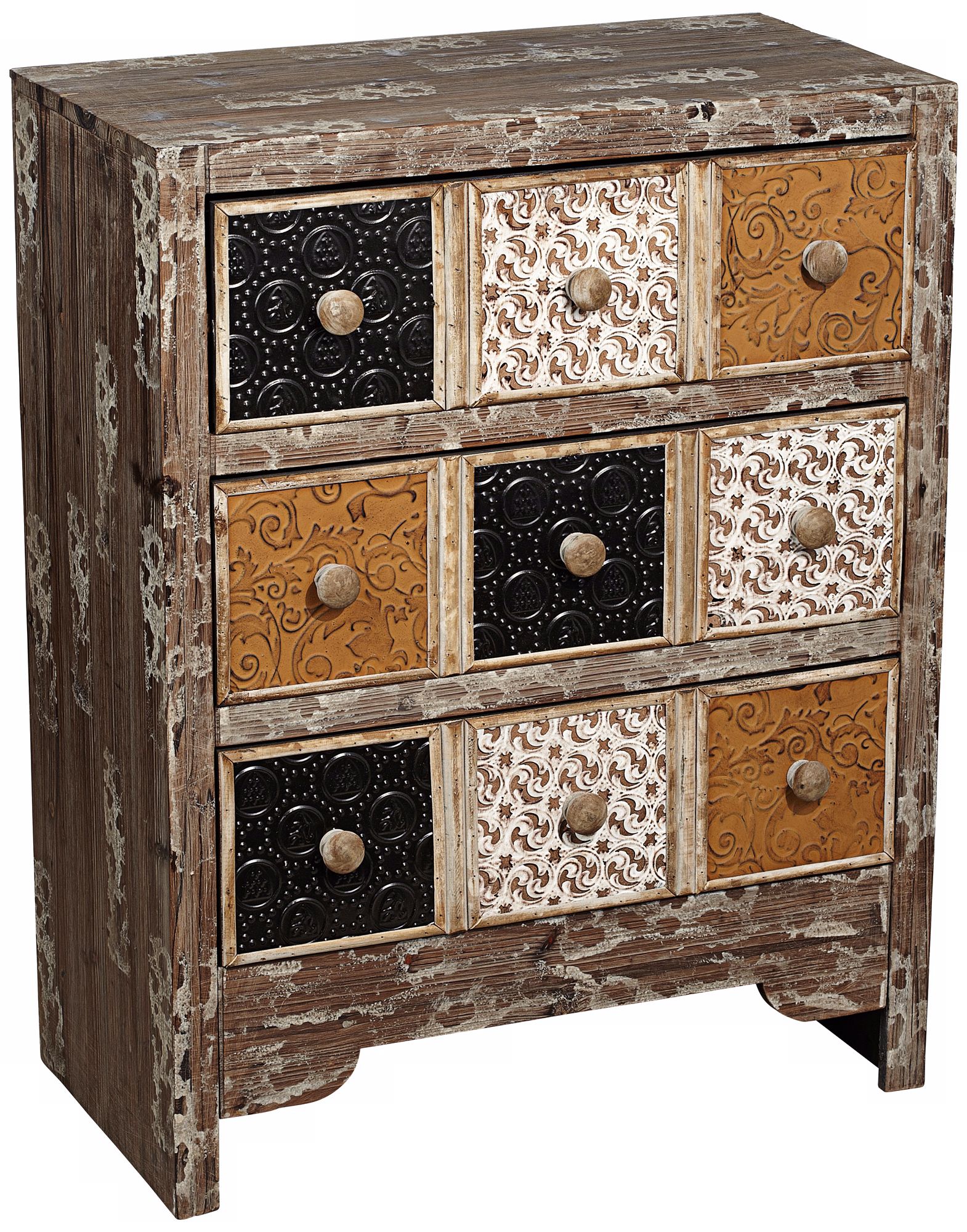 Weathered 3-Drawer Cream Console