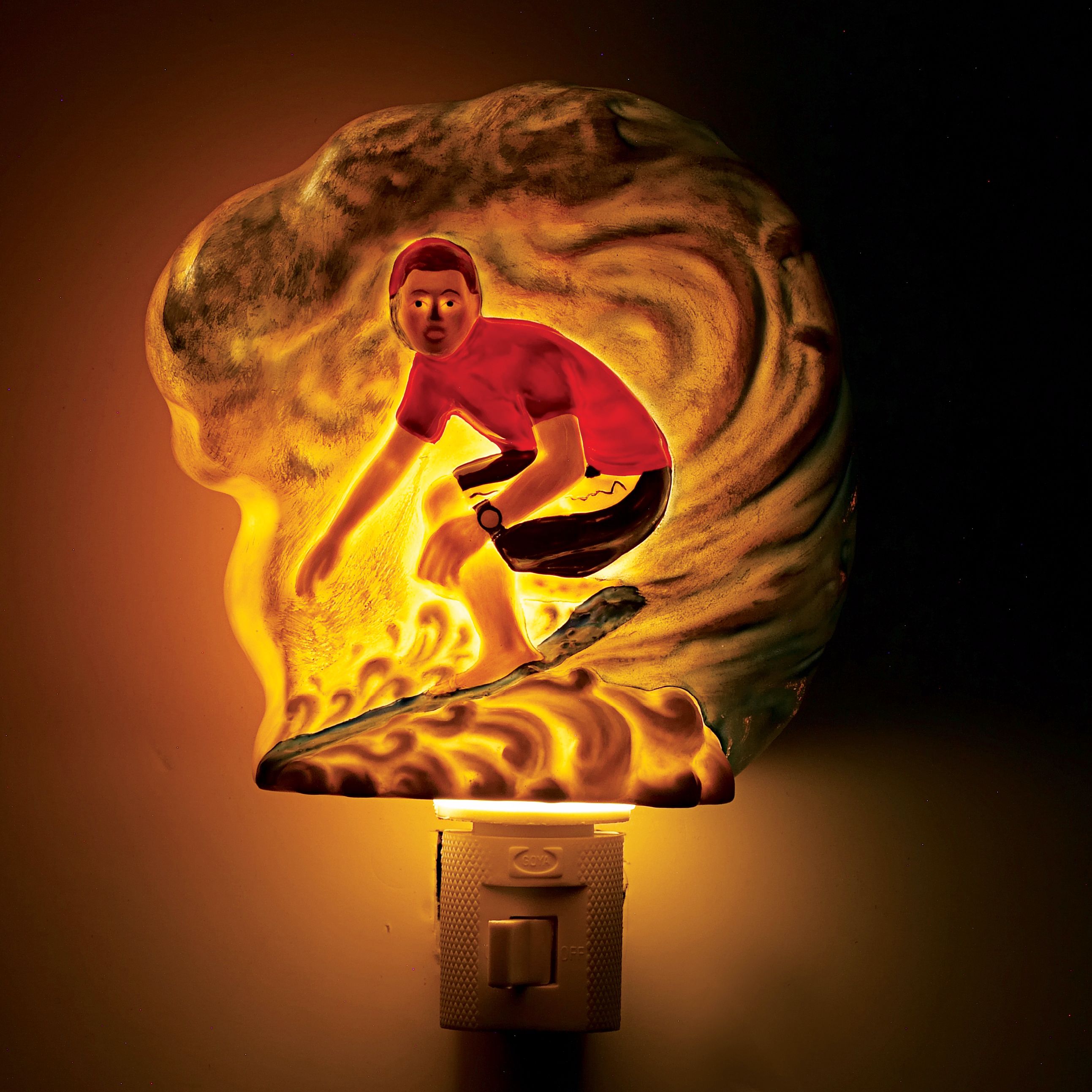 Surfer In Wave Night Light more views