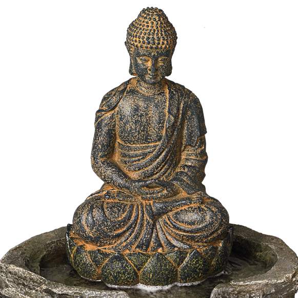 Sitting Buddha Illuminated Indoor Outdoor Water Fountain w/ LED Light