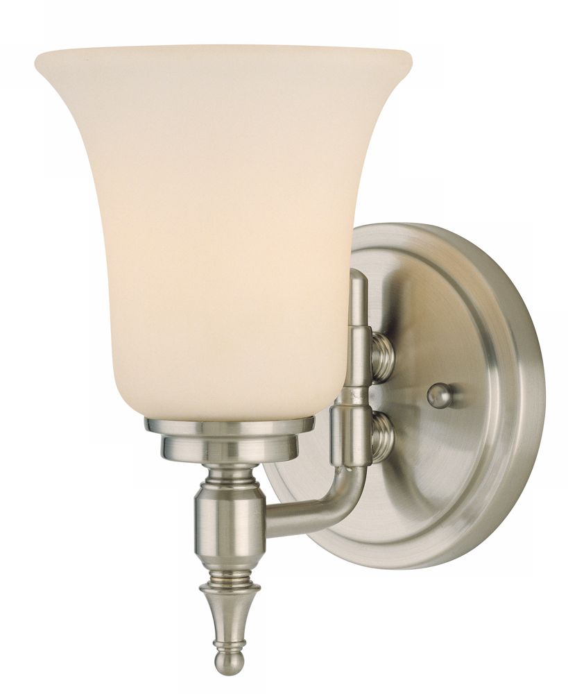 One Light Brushed Steel Wall Sconce more views
