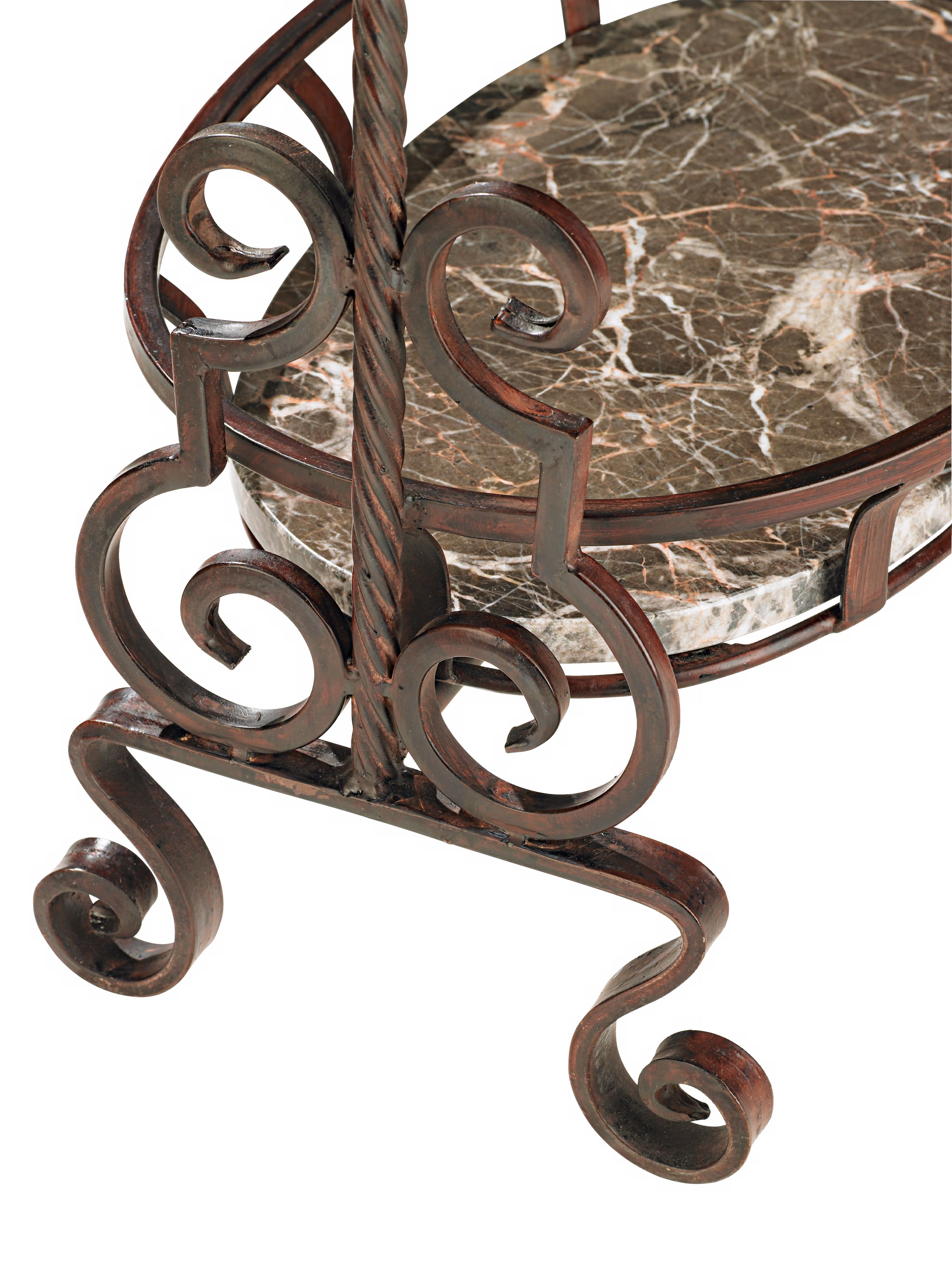 41" High Three Tier Iron Scroll Detail Basket more views