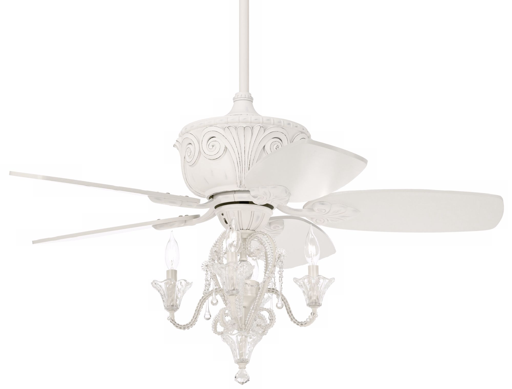 43" Casa Deville Antique White Ceiling Fan with Light more views