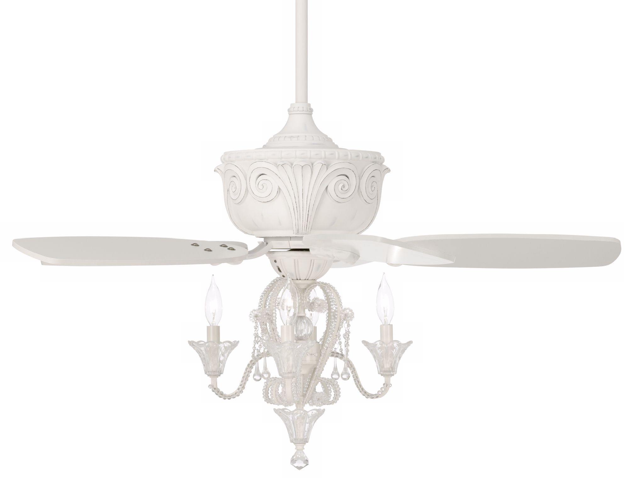43" Casa Deville Antique White Ceiling Fan with Light more views