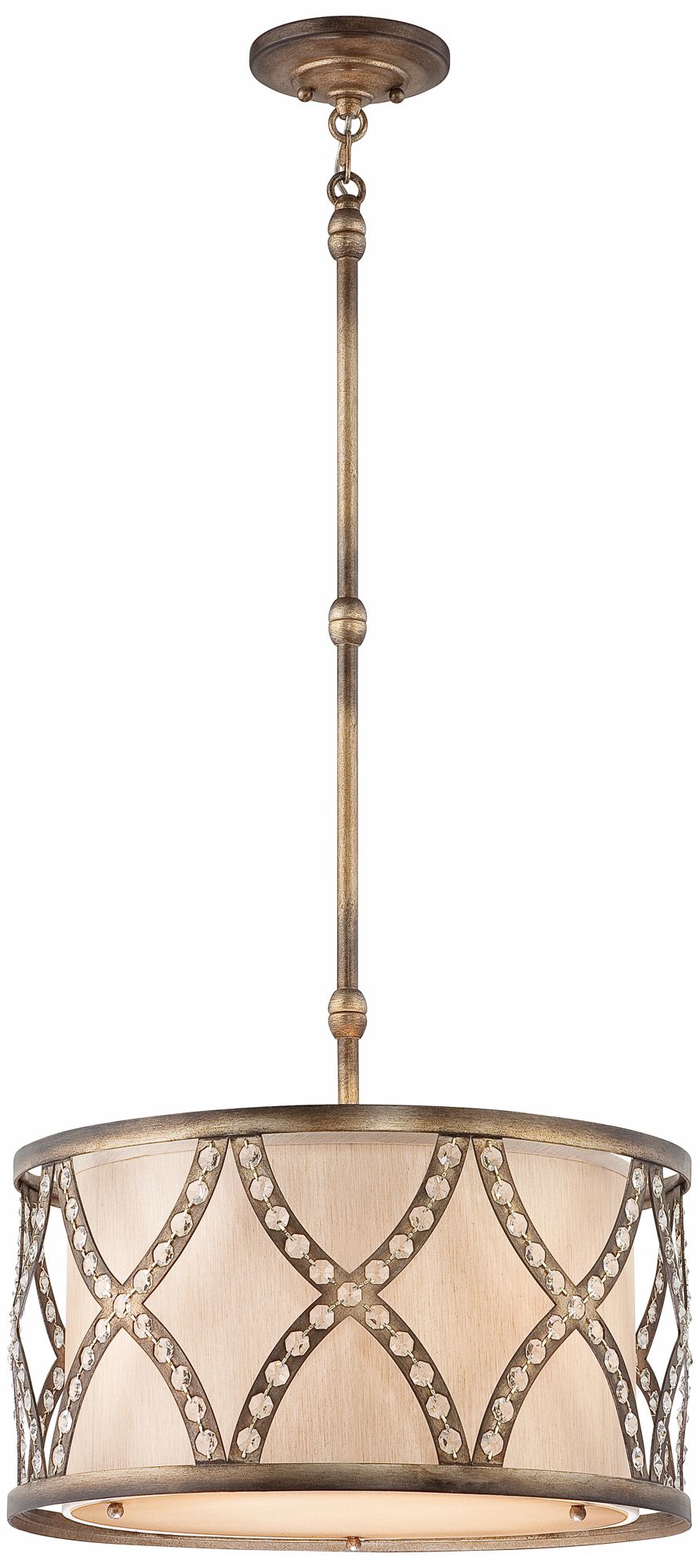 Golden Bronze Criss-Cross 19 3/4" Wide Pendant Light more views