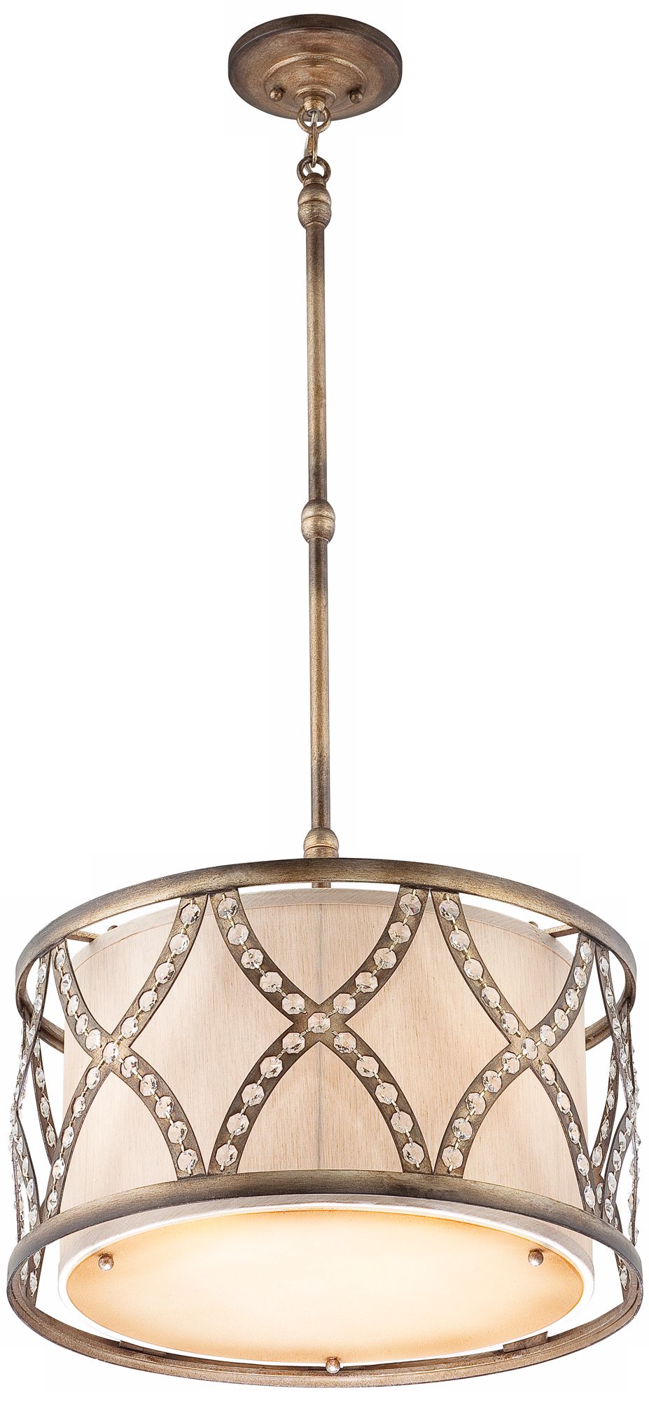 Golden Bronze Criss-Cross 19 3/4" Wide Pendant Light more views