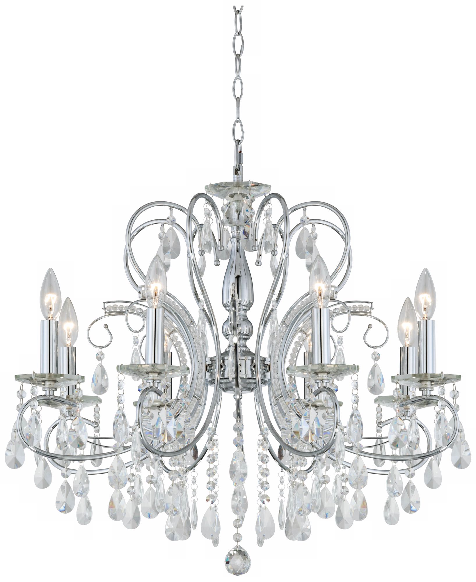 8-Light Chrome Finish Crystal Chandelier more views
