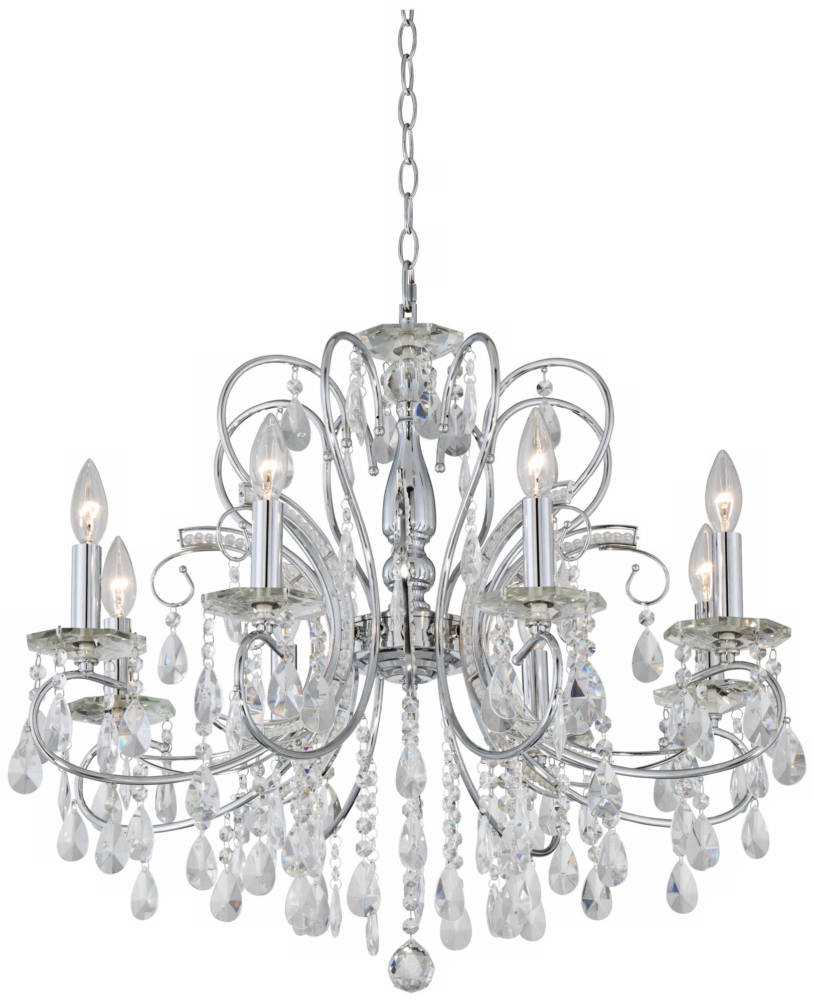 8-Light Chrome Finish Crystal Chandelier more views