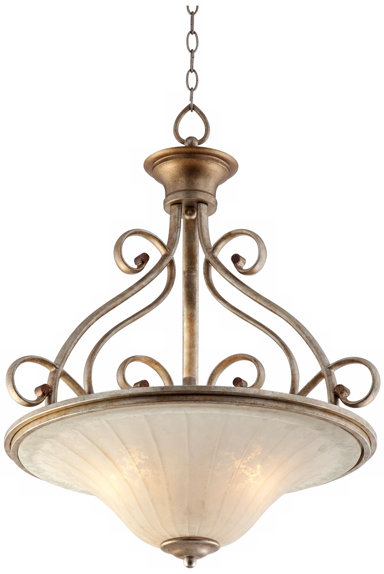 Possini Riviera Scrolls 3-Light Bowl Pendant Light more views
