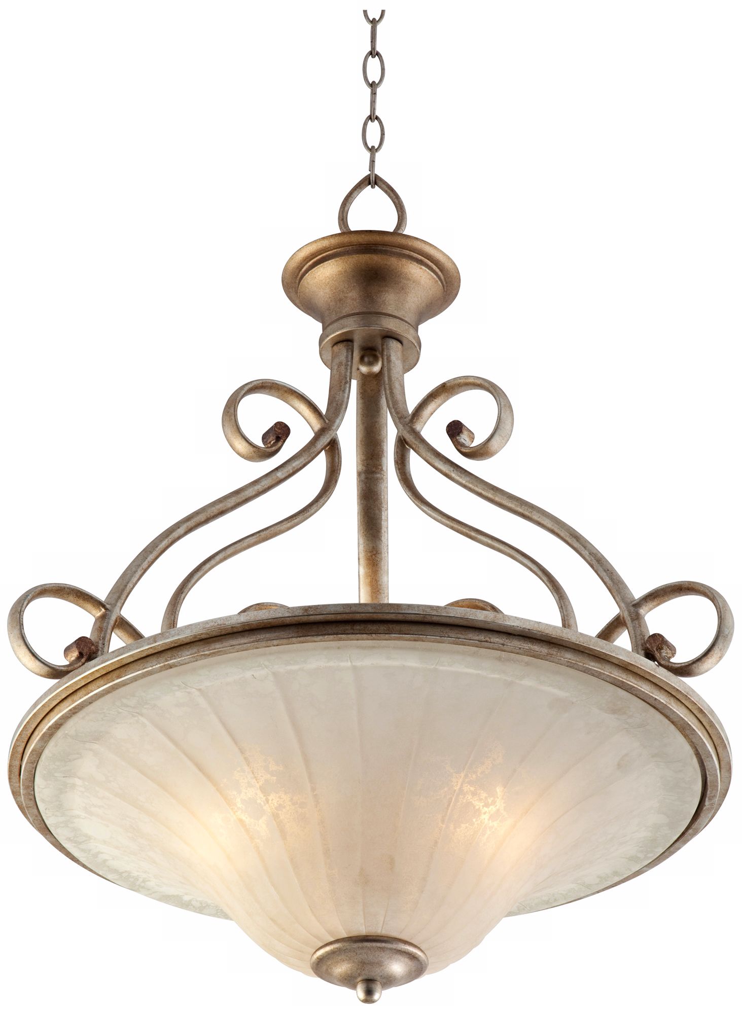 Possini Riviera Scrolls 3-Light Bowl Pendant Light more views