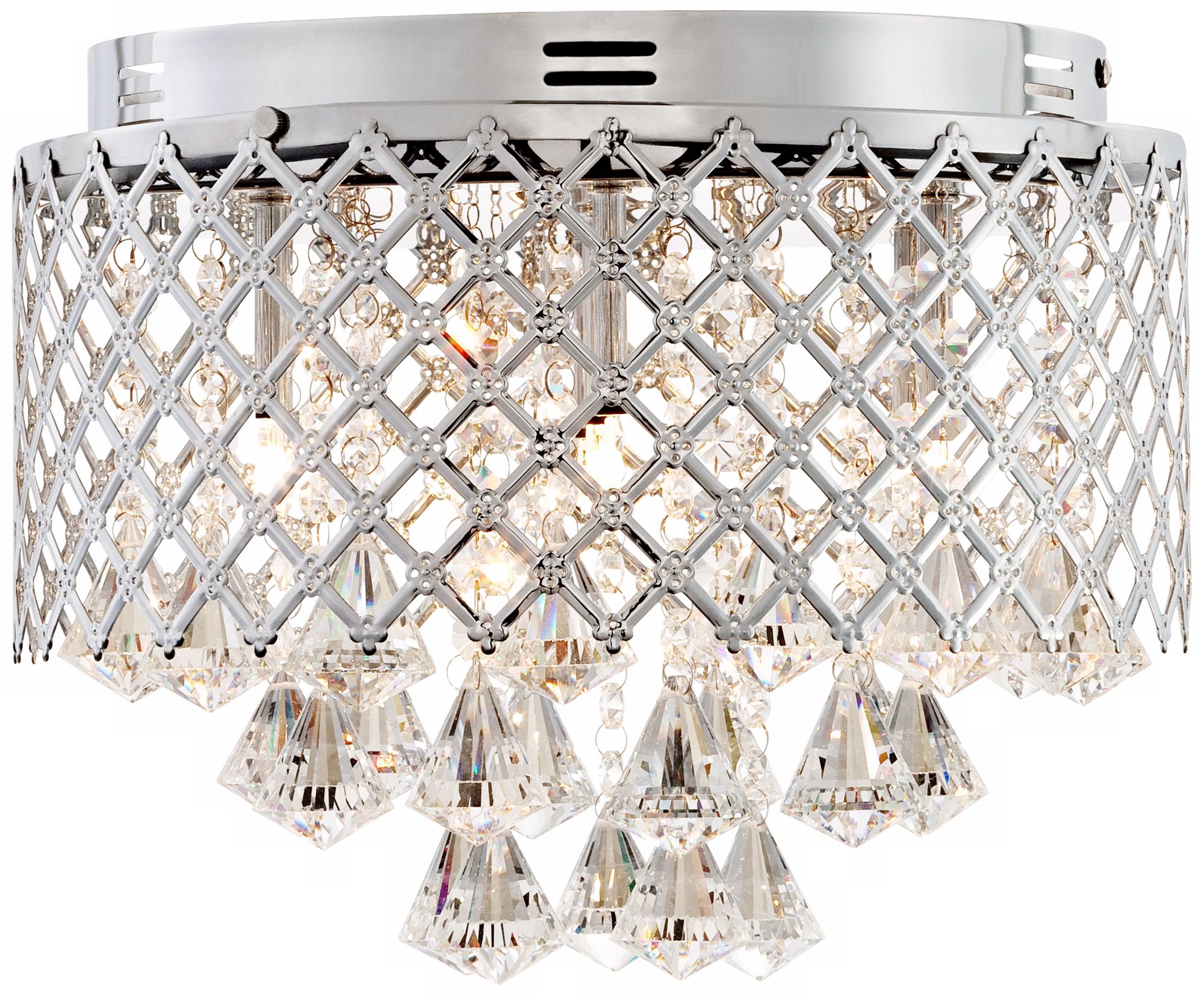 Criss-Cross Crystal 14" Wide Flushmount Ceiling Light