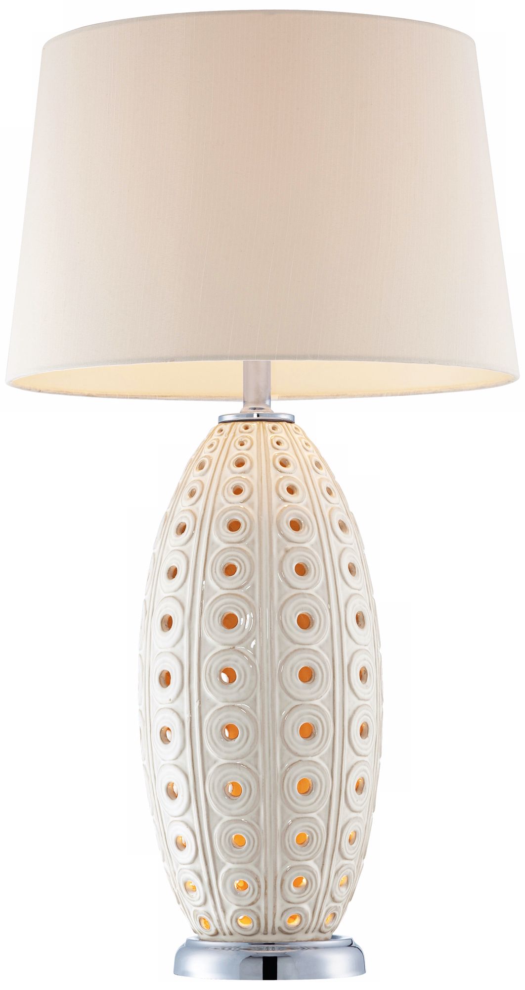 Ceramic Circles White Nightlight Table Lamp more views