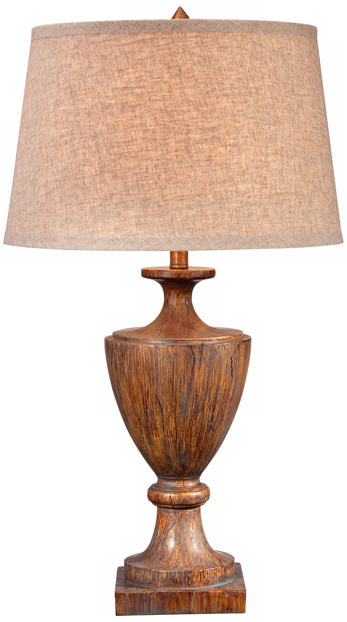 Faux Wood Finish Urn Table Lamp more views