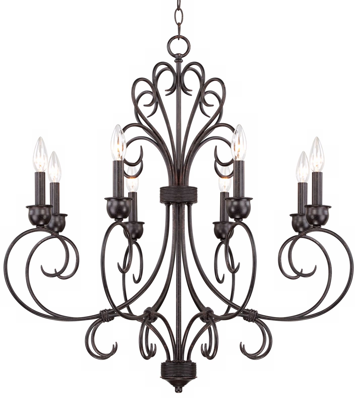 8-Light Black Iron Chandelier more views