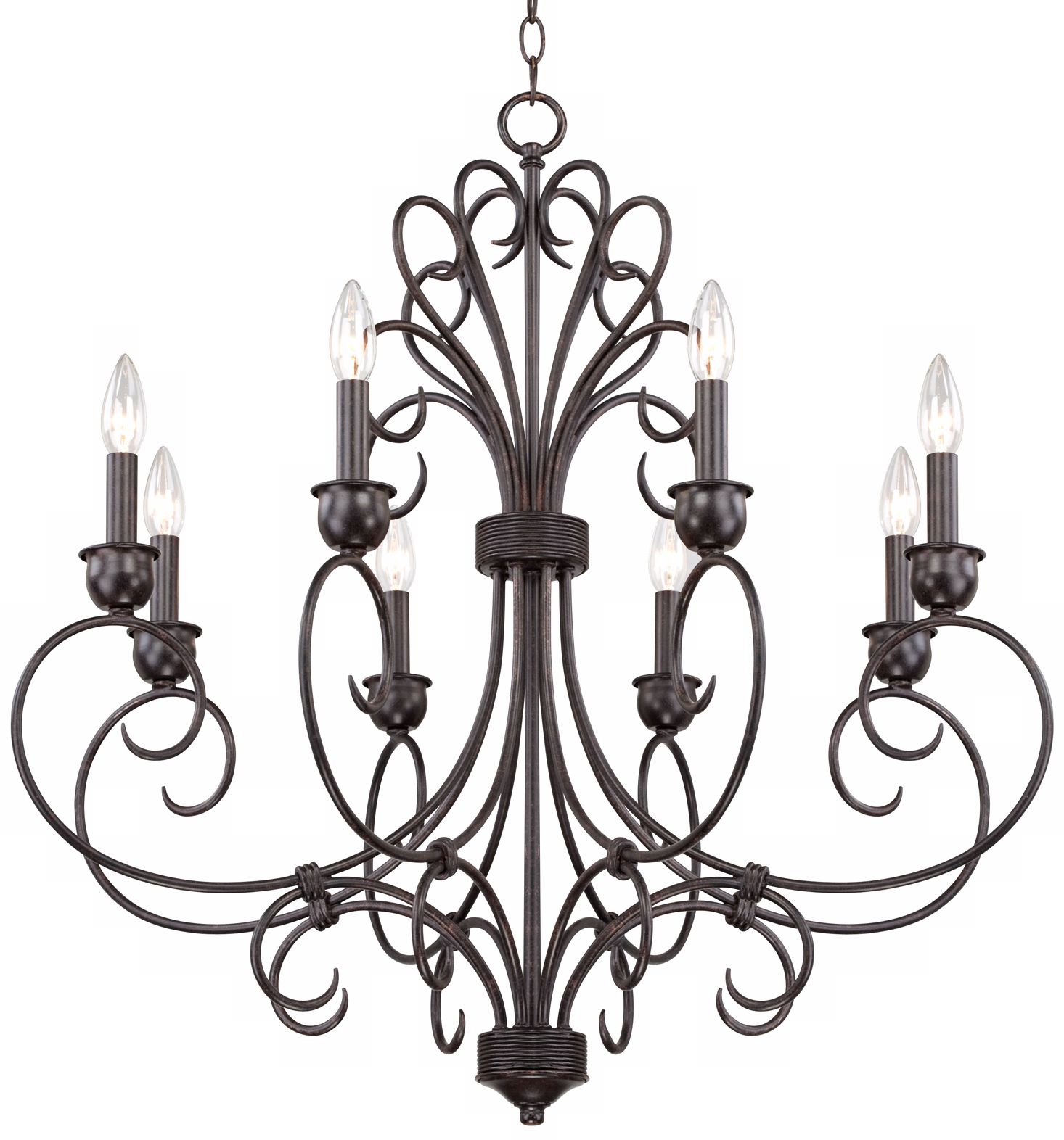 8-Light Black Iron Chandelier more views