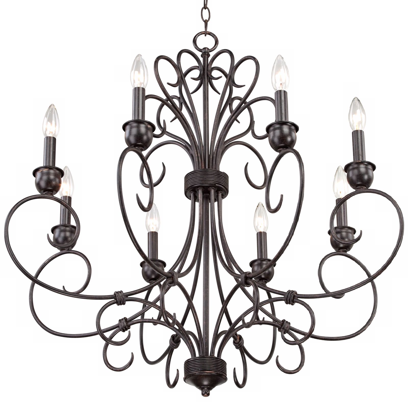 8-Light Black Iron Chandelier more views
