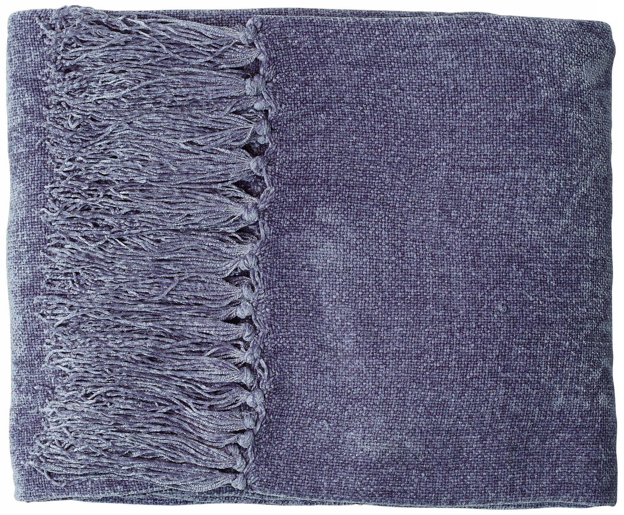 Sapphire Fringed Chenille Throw