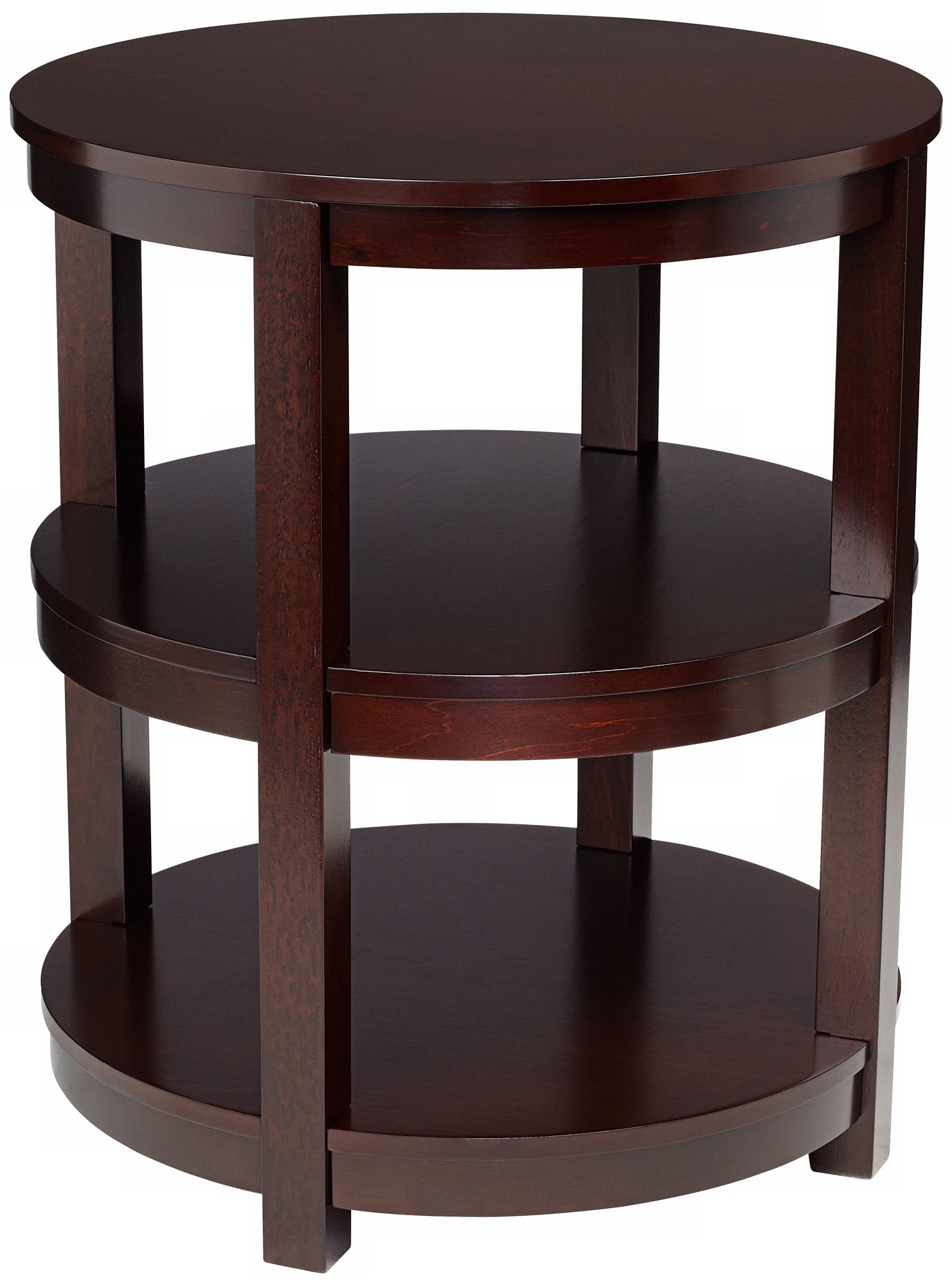 Emma 3-Shelf Espresso Wood End Table