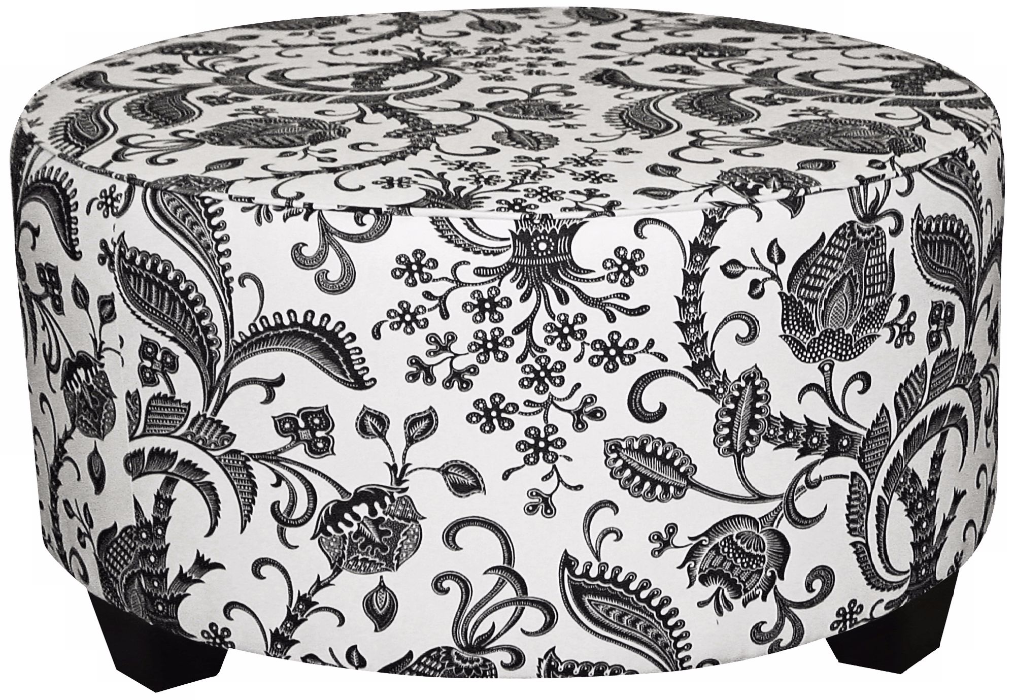 Domino Floral Round Cocktail Ottoman