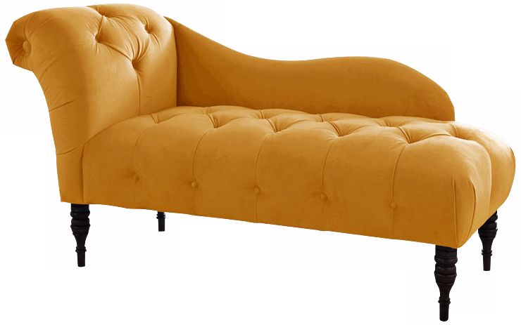 Mystere Gold Velvet Chaise Lounge