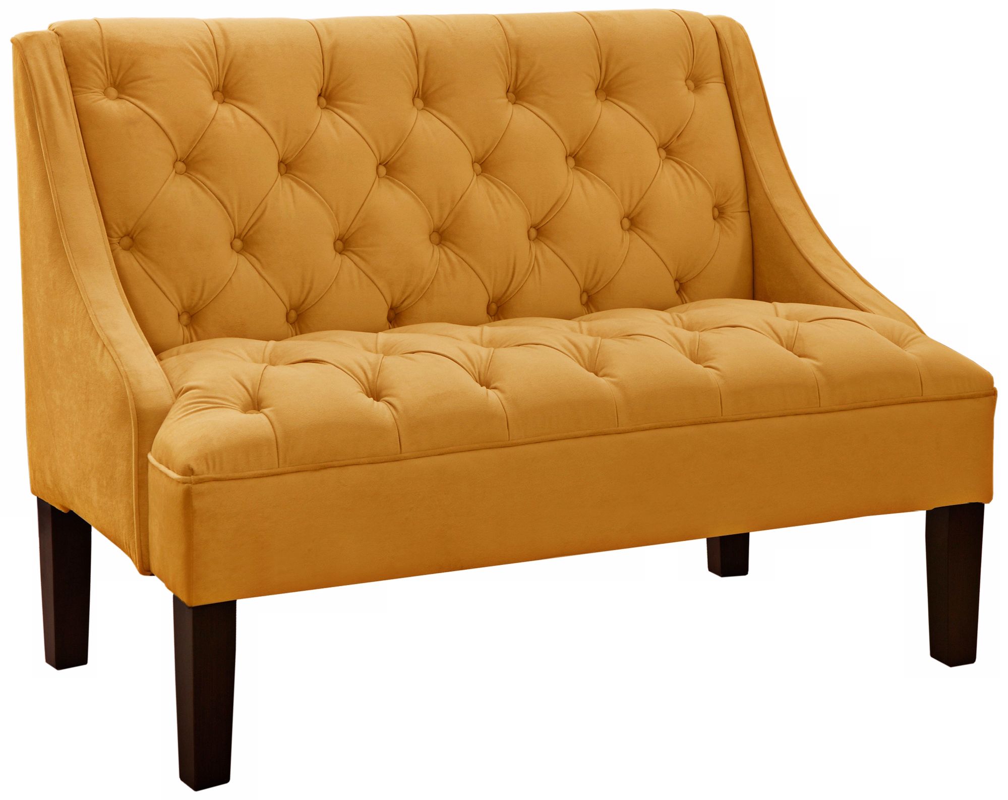 Regal Gold Button-Tufted Settee