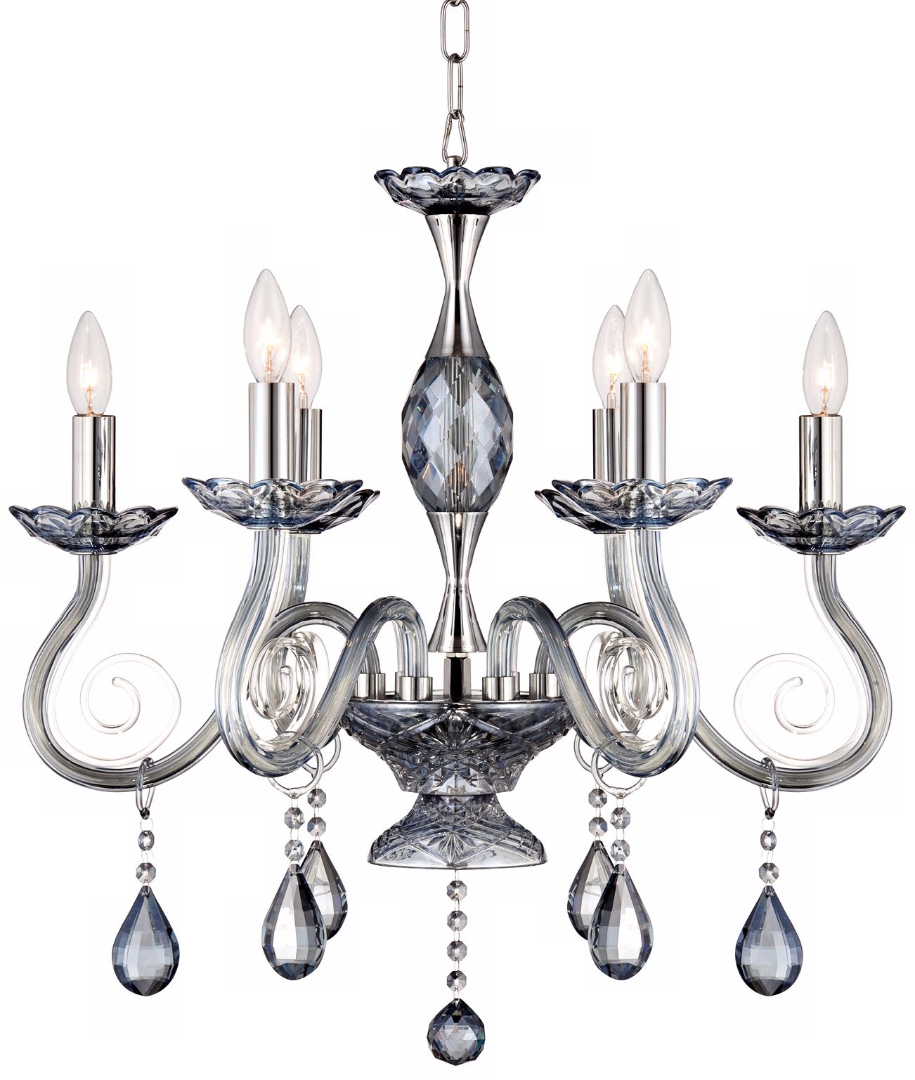 Milano 6-Light 22 1/2" Wide Chrome Crystal Chandelier