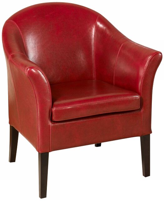 Moyer Red Leather Club Chair
