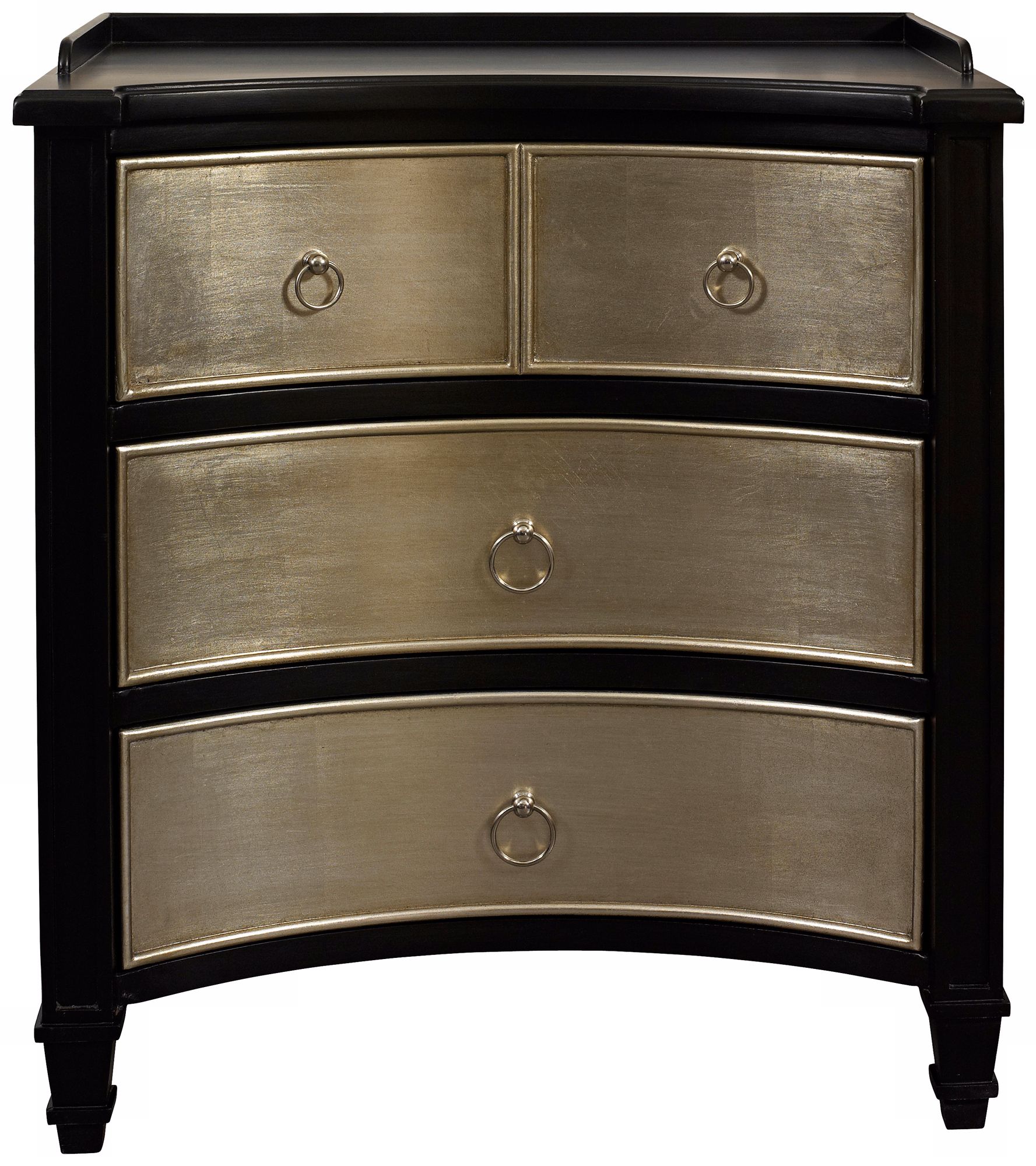 Concave Black and Gold 3-Drawer Chest