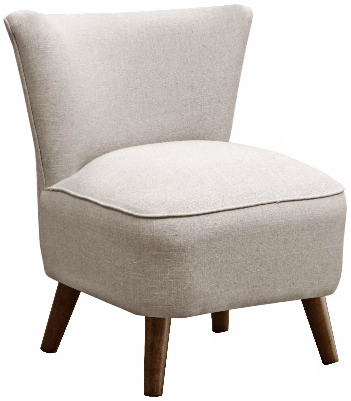 Annabelle Mid-Century Modern Talc Linen Chair