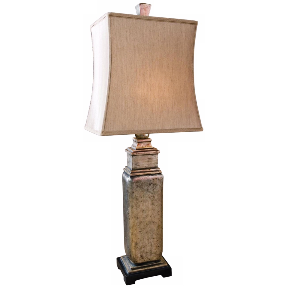Uttermost Sylvester Distressed Silver Leaf Table Lamp   #00973