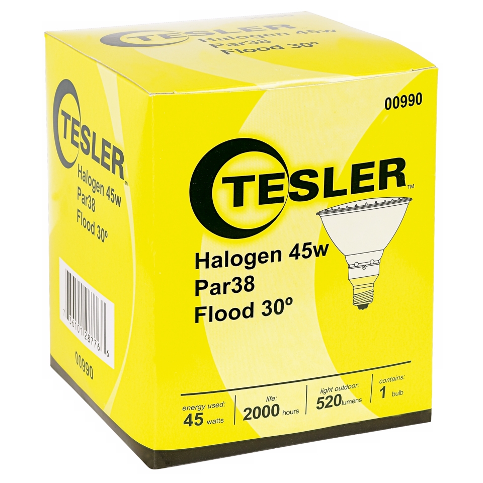 Tesler PAR38 Halogen 45 Watt Flood Light Bulb   #00990