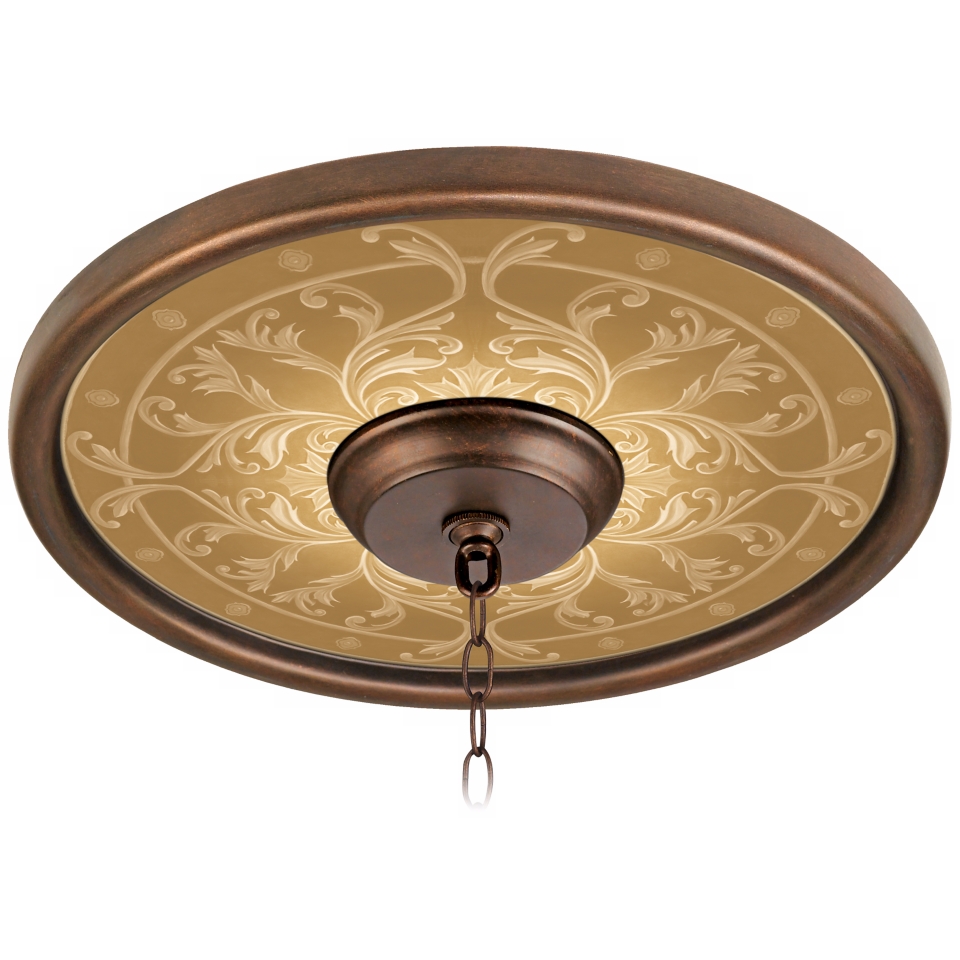 Tracery Spice 16" Wide Bronze Finish Ceiling Medallion   #02975 G7156