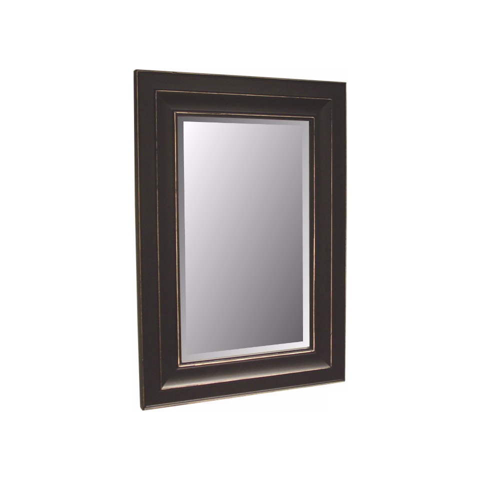 Bar Harbour Distressed Black Finish 46" High Wall Mirror   #06390