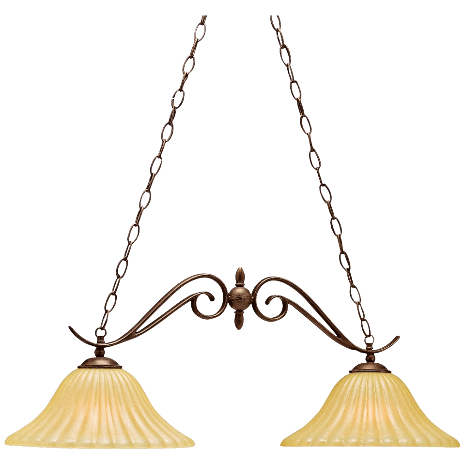 Tannery Bronze Two Light Island Style Chandelier   #07694