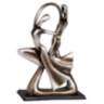 Silver Abstract 14 3/4&quot; High Dancing Couple Sculpture